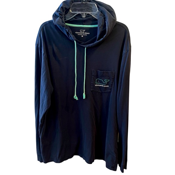 Vineyard Vines Other - Vineyard Vines Navy Long Sleeve T-Shirt Hoodie with Green Whale Logo. Medium
